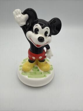 Vintage Schmid Disney Mickey Mouse Ceramic Music Box Mickey Mouse Club Japan